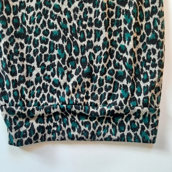 Emerald Green Leopard Print Mini Dress - Picture 5 of 9